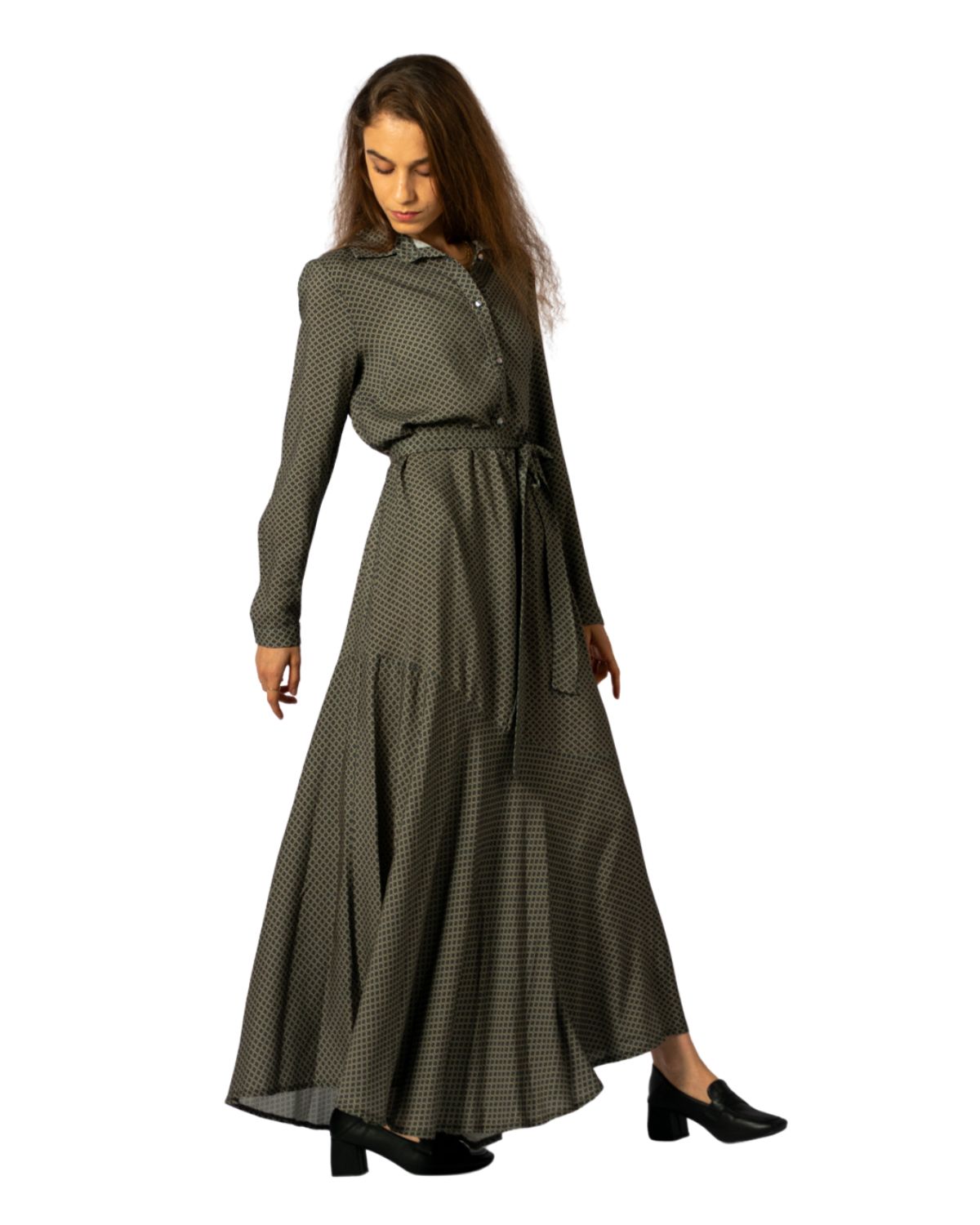 שמלת אוולין קלאסיקה כחול בז' 2