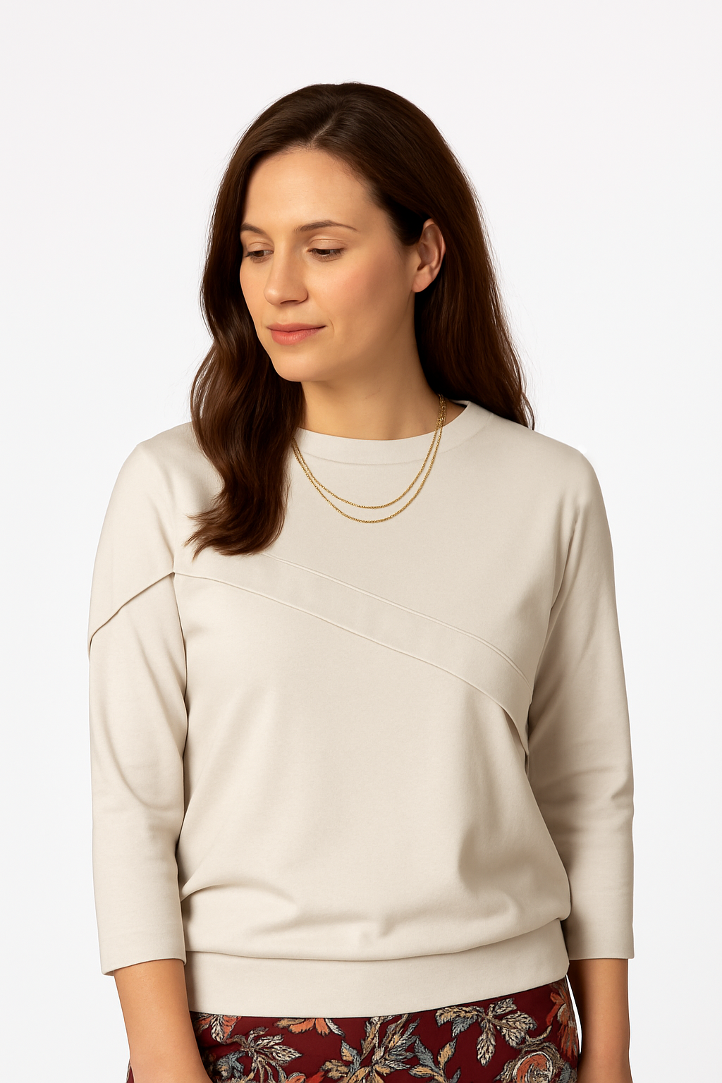 חולצת נינה א-סימטרית צבע אבן 1